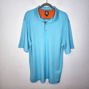 FootJoy Men's Polo Shirt Size Large Light Blue Business Casual Short Sleeve